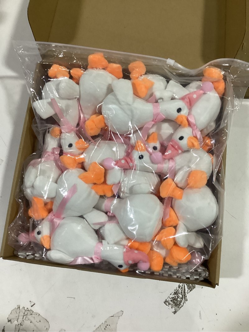 Condition photo showing Good Condition for 38 Pcs One Silly Goose 1st Birthday Decoration 18 Soft Goose Stuffed Animal with Birthday Party Hats Ribbon Bow 18 Boxes 1 Wood Table Decor and 1 Plastic Fences for Adopt a Animal Party Favors