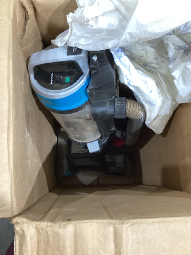 Condition photo showing As Is for bissell 2254 cleanview swivel rewind pet upright bagless vacuum, automatic cord rewind, swivel steering, powerful pet hair pickup, specialized pet tools, large capacity dirt tank, teal