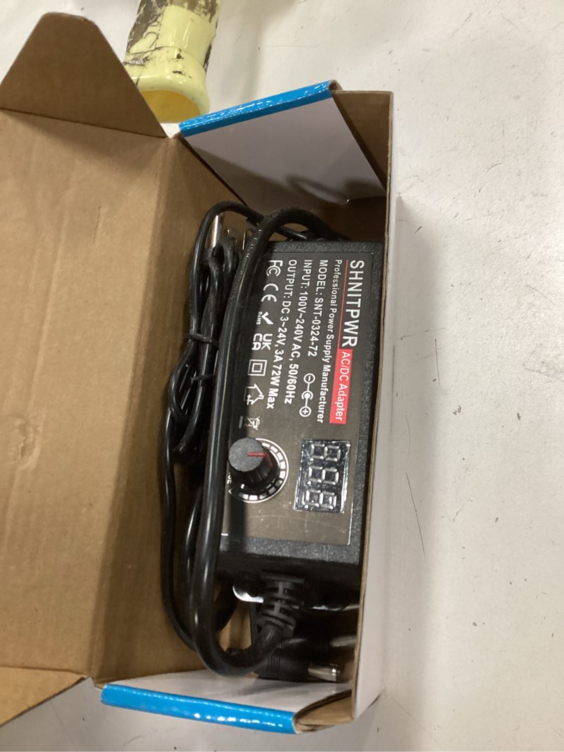 Condition photo showing Good Condition for SHNITPWR 3V ~ 24V 3A 72W Power Supply Adjustable DC 3V 5V 6V 9V 12V 15V 16V 18V 19V 20V 24V Variable Universal AC/DC Adapter 100V-240V AC to DC Converter with 14 Tips 5.5x2.5mm 4.0x1.7mm 3.5x1.35mm Black
