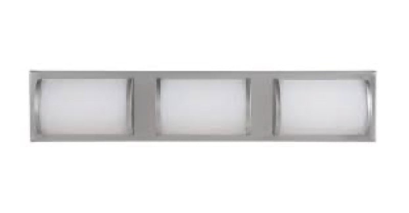 allen + roth kinsley 22" 3-light brushed nickel led modern cont vanity light bar