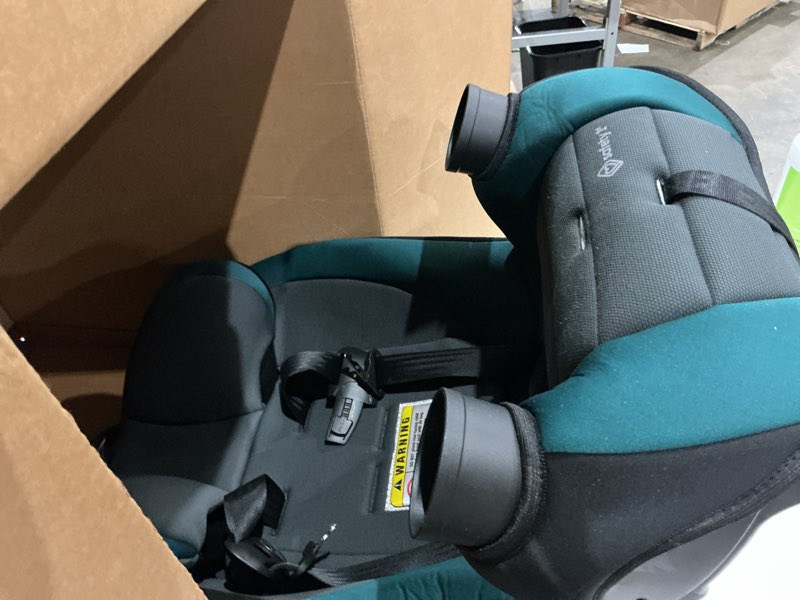 Condition photo showing Good Condition for safety 1st ellaris 3-in-1 convertible car seat, slim fit design, rear & forward-facing, 5-position headrest, 3-across fit, travel-friendly with machine-washable seat pad, peacock blue