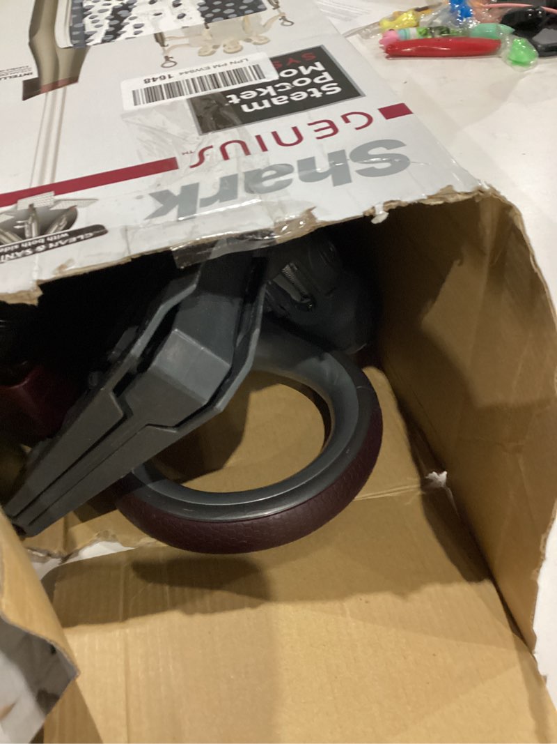 Condition photo showing As Is for Shark Genius Hard Floor Cleaning System Pocket (S5003D) Steam Mop, Burgundy/Gray Steam Genius Premium