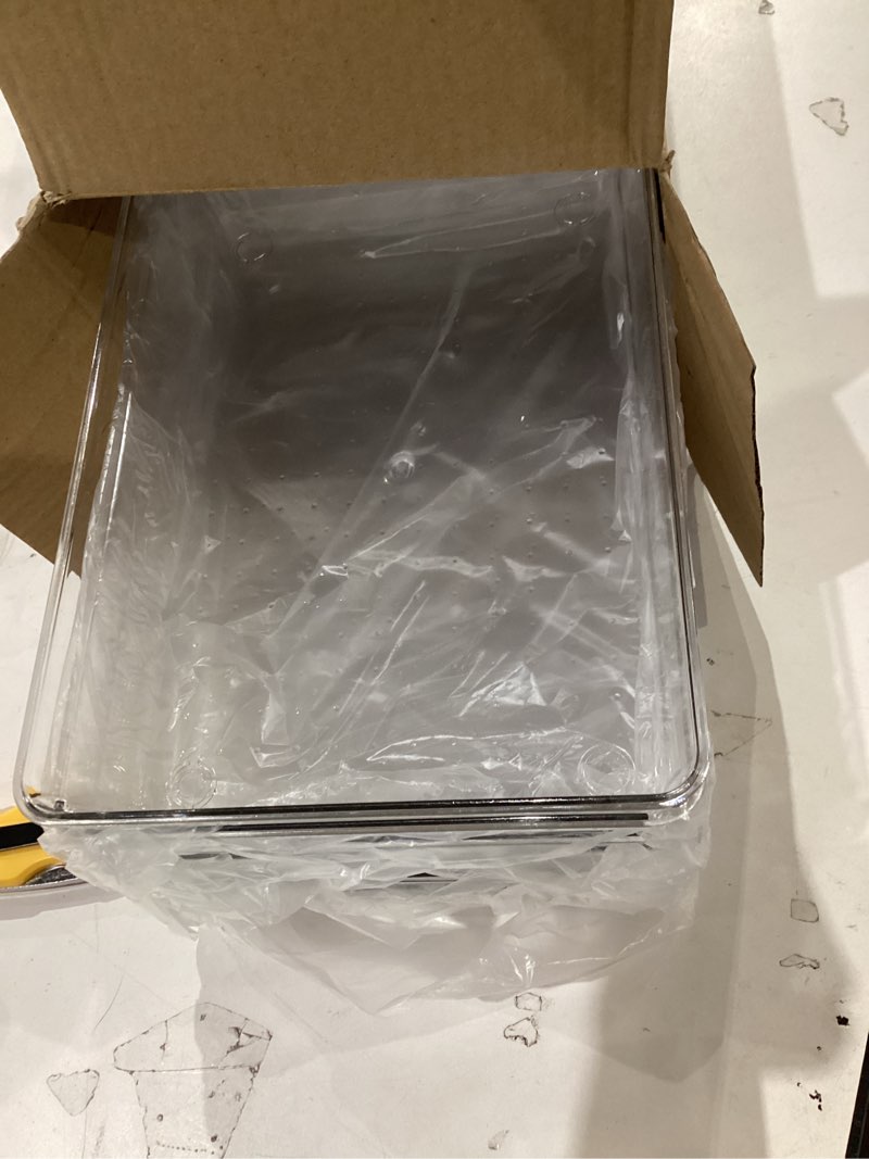 Condition photo showing Good Condition for Criusia Drawer Organizer, 10 Pack Large Clear Plastic Set, 3 Size Versatile Bathroom and Vanity Organizer Trays, Storage Bins for Makeup, Bedroom, Kitchen Utensils 10PACK
