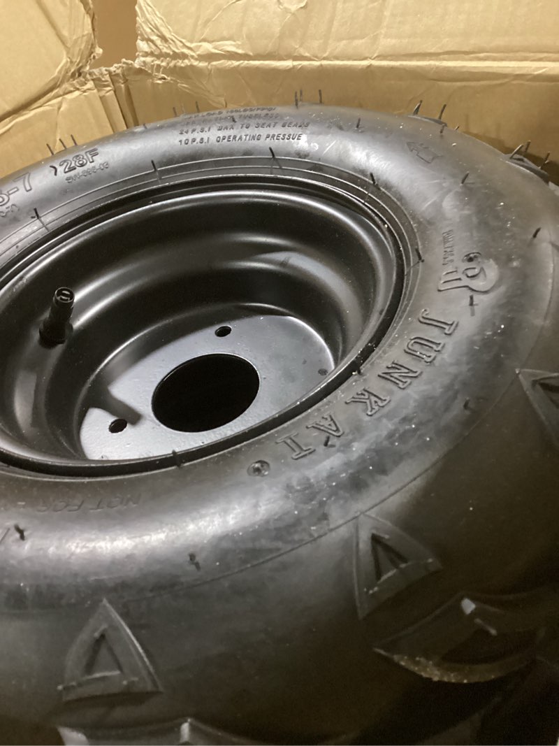 Condition photo showing As Is for 16x8-7 ATV Wheels, 3 lug 16x8-7 Tubeless Tires for Kazuma Quad ATV Go Kart UTV 125cc 150cc Off Road Tyres 3 Holes Rim set of 2
