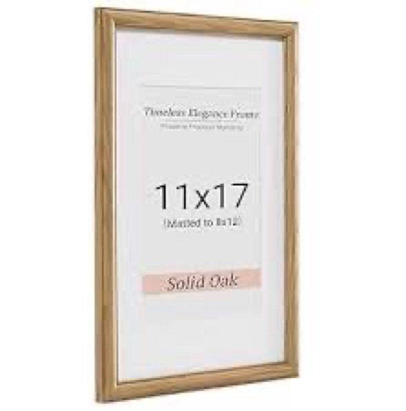Heimlove 12x17 Picture Frames Oak Wood,12 x 17 Photos Frame with Tempered Glass,Wall Gallery Poster 