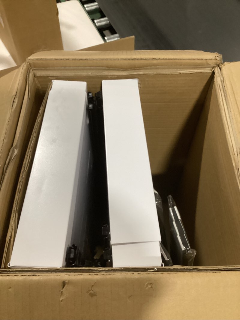 Condition photo showing As Is for 4 Pack Expandable Pull Out Cabinet Organizer 21"Deep With Raising Pad for Framed Cabinets,Upgrade 3 Slide Rails Slide Out Drawers,No Drill Roll Out Shelves,Adjustable Width 12.1"-20.4" White White 21"D x 12.1"-20.4"W(4Pack)