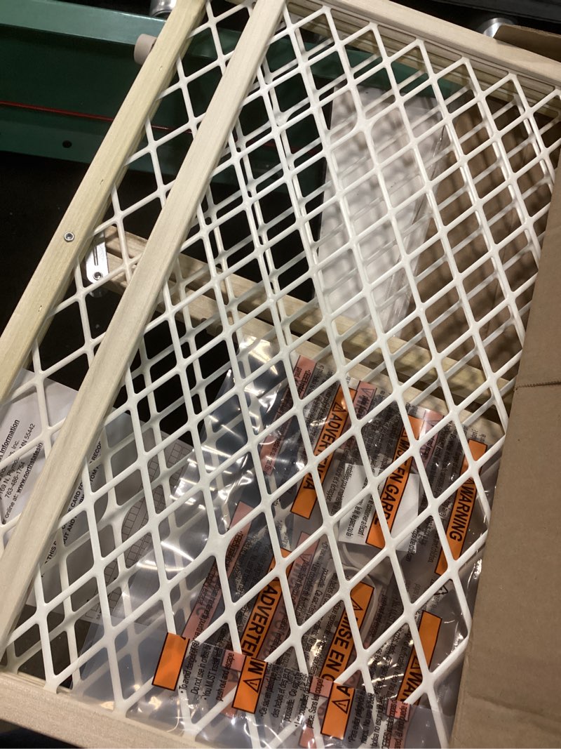 Condition photo showing Good Condition for toddleroo by north states - diamond mesh wooden baby gate: pressure mounted baby gate for doorways - adjustable 26.5 to 42 inches wide - 23 inches tall