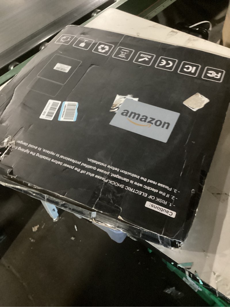 Condition photo showing New/Like New for 24 inch modern led big ceiling light, ultra thin flush mount, 50w 5000lm, dimmable, 3000k/4000k/6500k selectable, black, perfect for bedroom, kitchen, dining room, living room, home office, hallway black 24 inch