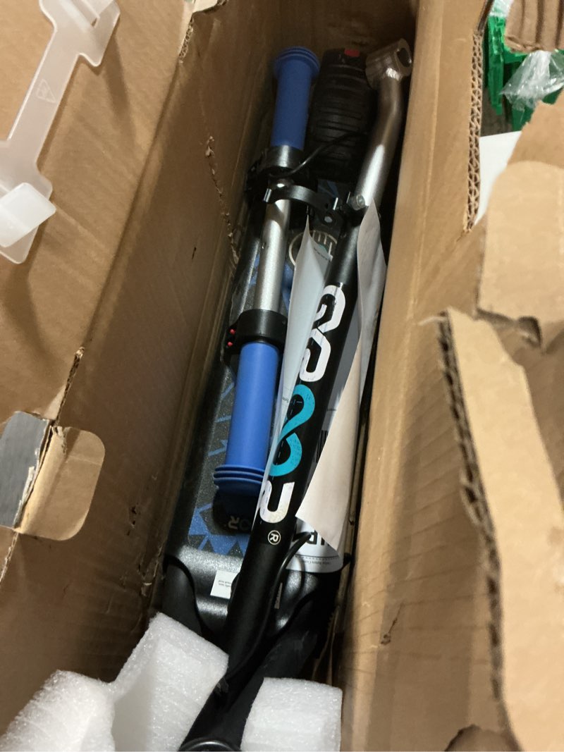 Condition photo showing As Is for gyroor h30 max electric scooter for kids, led dispaly, 150w powerful motor, dual brake system, adjustable height and speed, best presents for kids h30max-blue