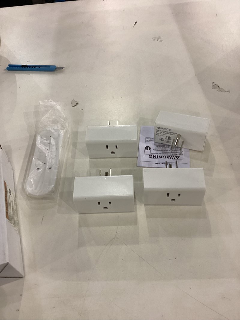 SURNICE WIRELESS REMOTE CONTROL SOCKET 260FT / 433.92MHz / IP2O