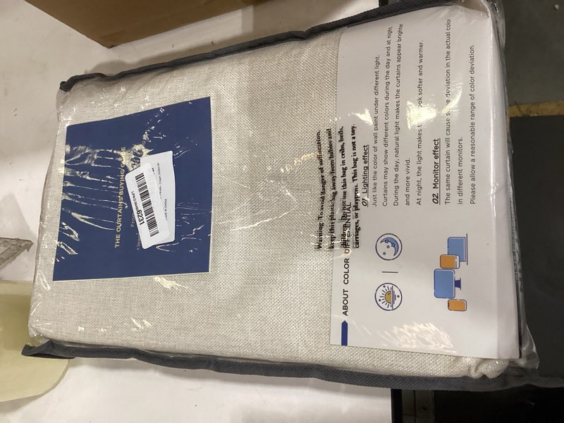 Condition photo showing Good Condition for inovaday 100% blackout curtains for bedroom, cream black out curtains 84 inch long, clip rings linen blackout drapes, thermal insulated room darkening for living room, 2 panels - w50xl84 cream 50"w x 84"l (pack of 2)