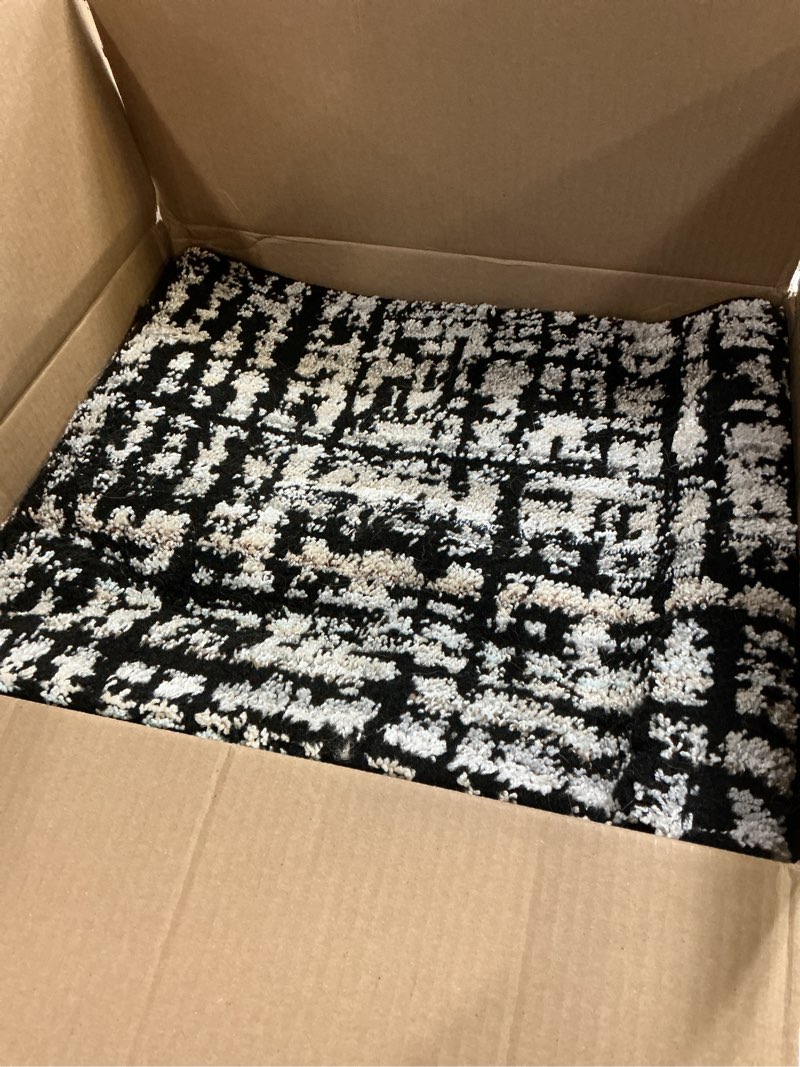 Condition photo showing New/Like New for garland rug rumba black/earth tones 3 ft. x 5 ft. modern abstract area rug – soft, anti-skid,carpet for living room, bedroom, dining room, farmhouse, nursery –non-shedding indoor floor rug