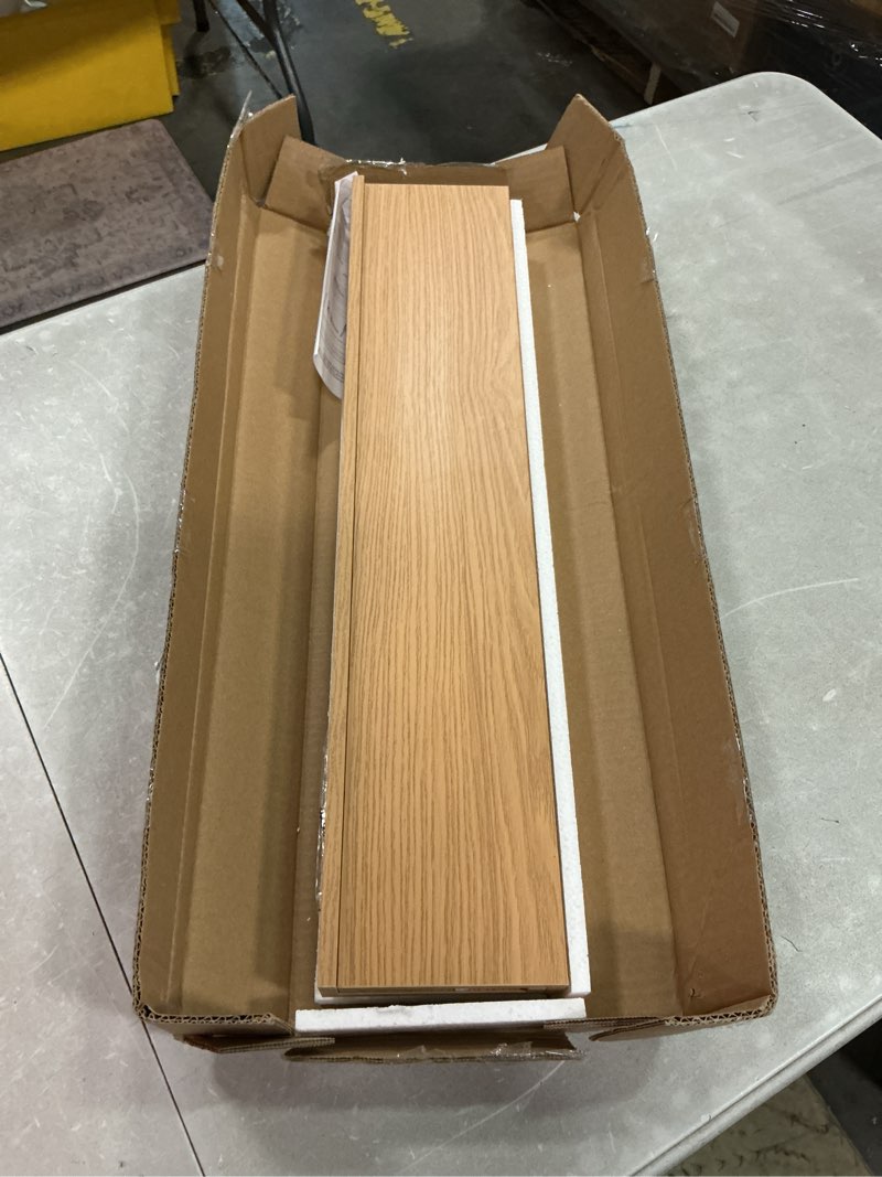 Condition photo showing Good Condition for floating shelves for wall decor, long wall mounted storage shelf for bedroom, living room, bathroom, kitchen, nursery, display picture ledge shelf with lip set of 2-24 inches, oak oak 23.6in