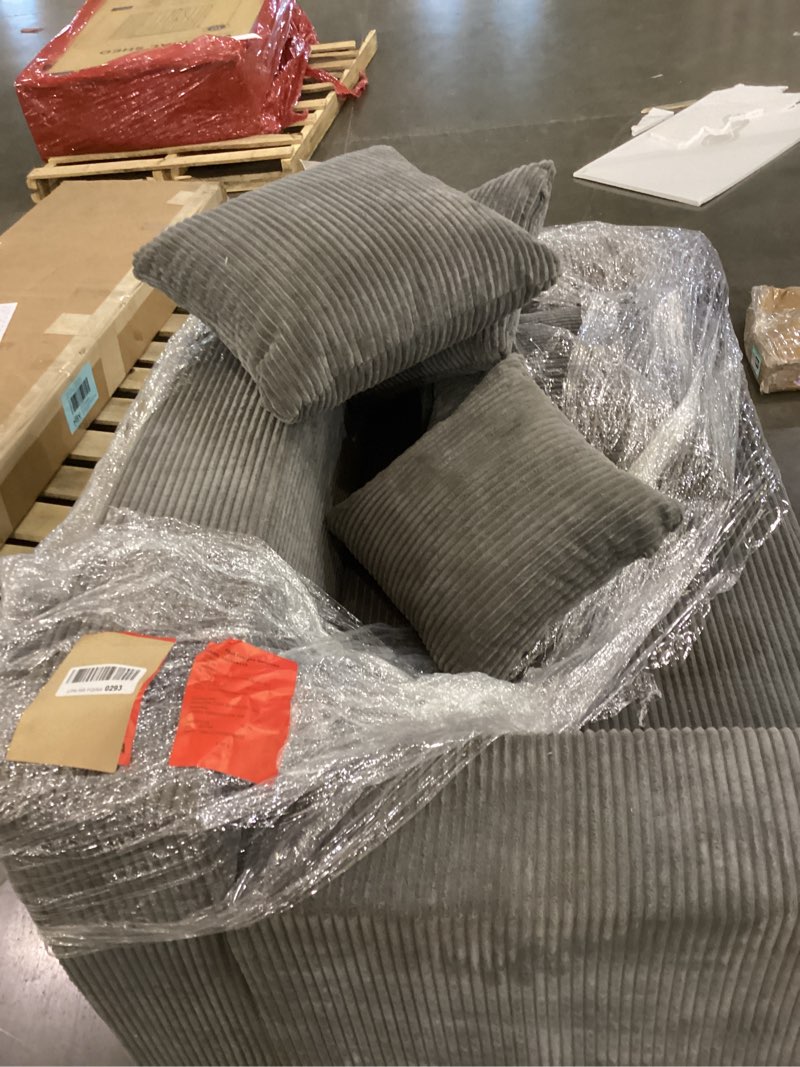 Condition photo showing As Is for Loveseat Sleeper Sofa Bed, Convertible Folding Couch Bed, Grey