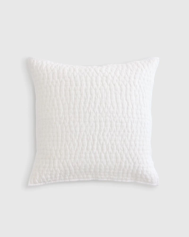 European Linen Cotton Stitch Quilted Euro Sham(26x26in)