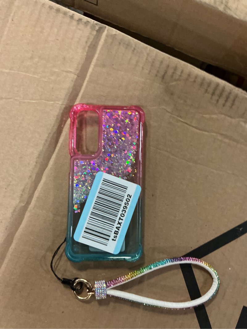 Condition photo showing As Is for Compatible with Samsung Galaxy A16-5G Phone Case Pink/Aqua | Bling Sparkly Glitter Floating Liquid Waterfall Cute Cover, Women Girls Kids, Ring Holder Grip Diamond Wrist Strap Lanyard Pink/Aqua A16 4G/5G