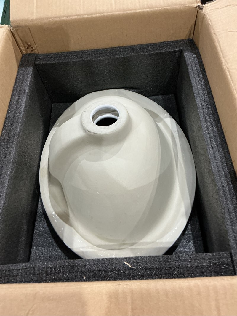 Condition photo showing Good Condition for bathroom vessel sink 16'' x 12'' semi recessed bathroom sink oval drop-in vanity sink with overflow white ceramic modern art basin 16"x12" oval white