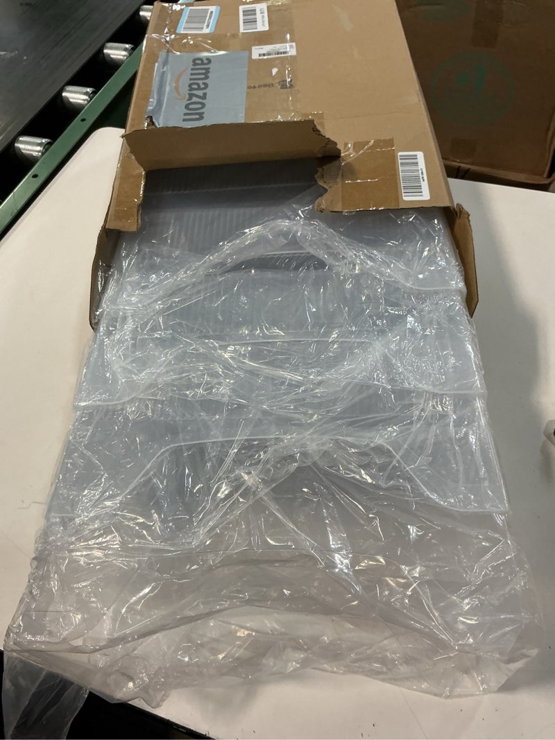 Condition photo showing Good Condition for 4 Pcs Plastic Freezer Organizer Bins with Wheel Tall Narrow Kitchen Pantry Organizer Snack Storage Containers for Office Refrigerator(10 x 12.5 x 6.7 Inch)