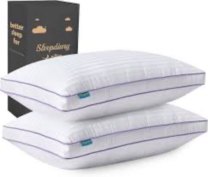 sleepdiary king size pillows set of 2,hotel-quality bed pillows with zipper for adjustable loft, mac