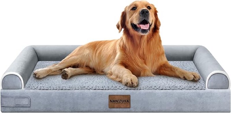 Large Dog Bed Orthopedic Washable: Beds Bolster XL Bed Big XLarge Dogs Memory Foam Couch Sofa Waterproof with Removable Cover