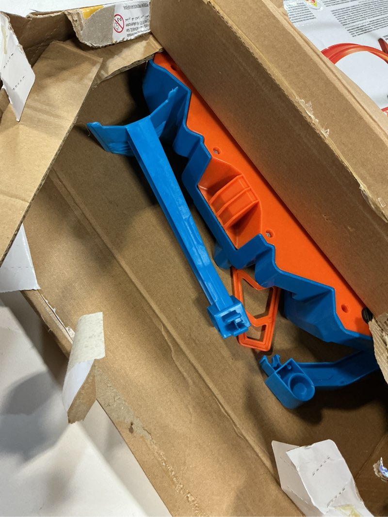 Condition photo showing As Is for Hot Wheels Toy Car Track Set, Criss Cross Crash with 1:64 Scale Vehicle, Powered by a Motorized Booster (Amazon Exclusive)