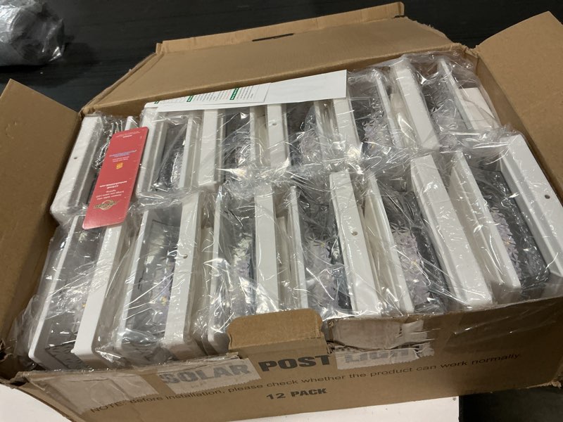 Condition photo showing Good Condition for solar post cap lights outdoor 12pack, waterproof fence post lights with 16 ultra bright leds fit 4x4/5x5/6x6 wood/vinyl posts, white deck post lights with warm/cool white for garden patio porch yard 12 lampshade-diamond pattern