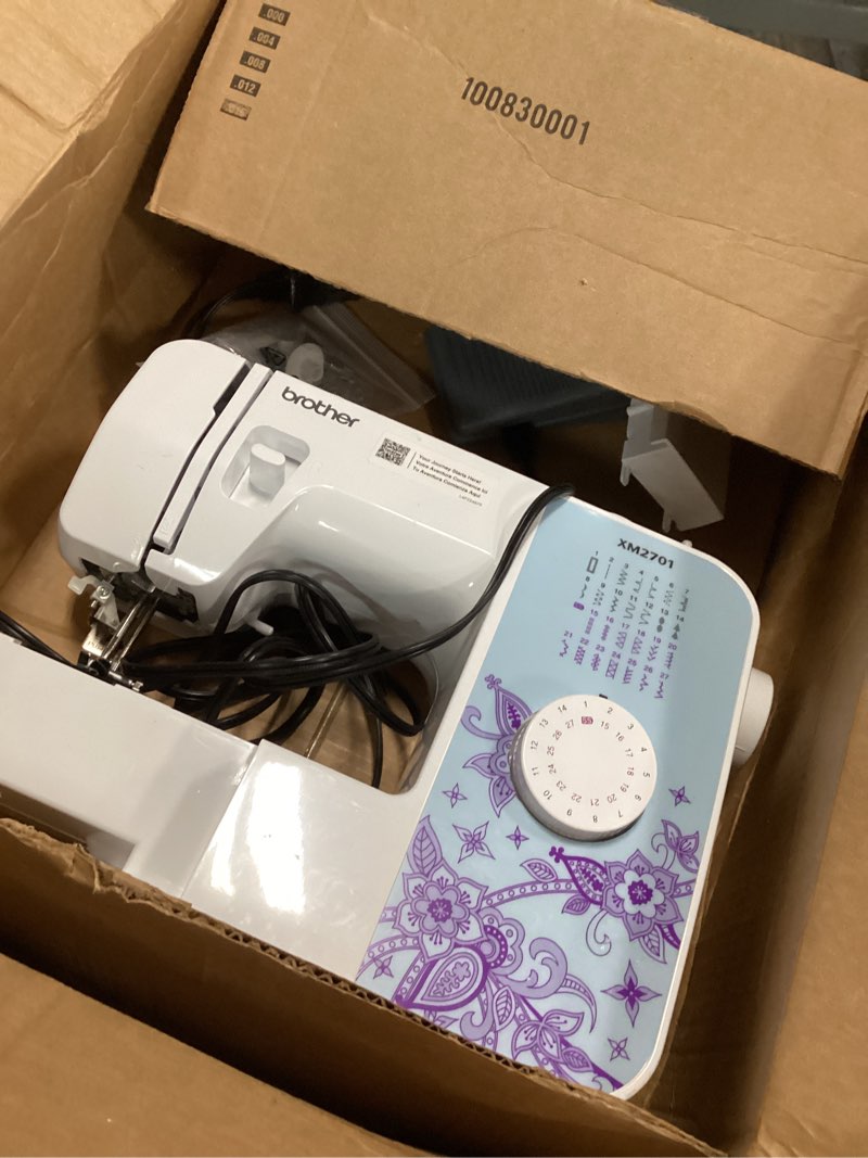 Condition photo showing As Is for Brother XM2701 Sewing Machine, Lightweight, Full Featured, 27 Stitches, 6 Included Feet