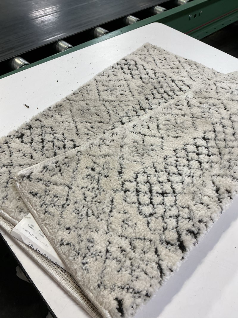 Condition photo showing Good Condition for style selections lost stone 2 x 3 (ft) onyx/white indoor tribal global area rug