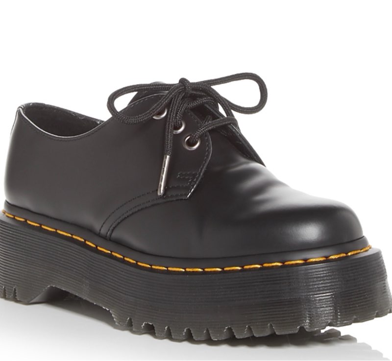 Dr. Martens 1461 Quad Platform Derby in Black at Nordstrom, Size 10Us