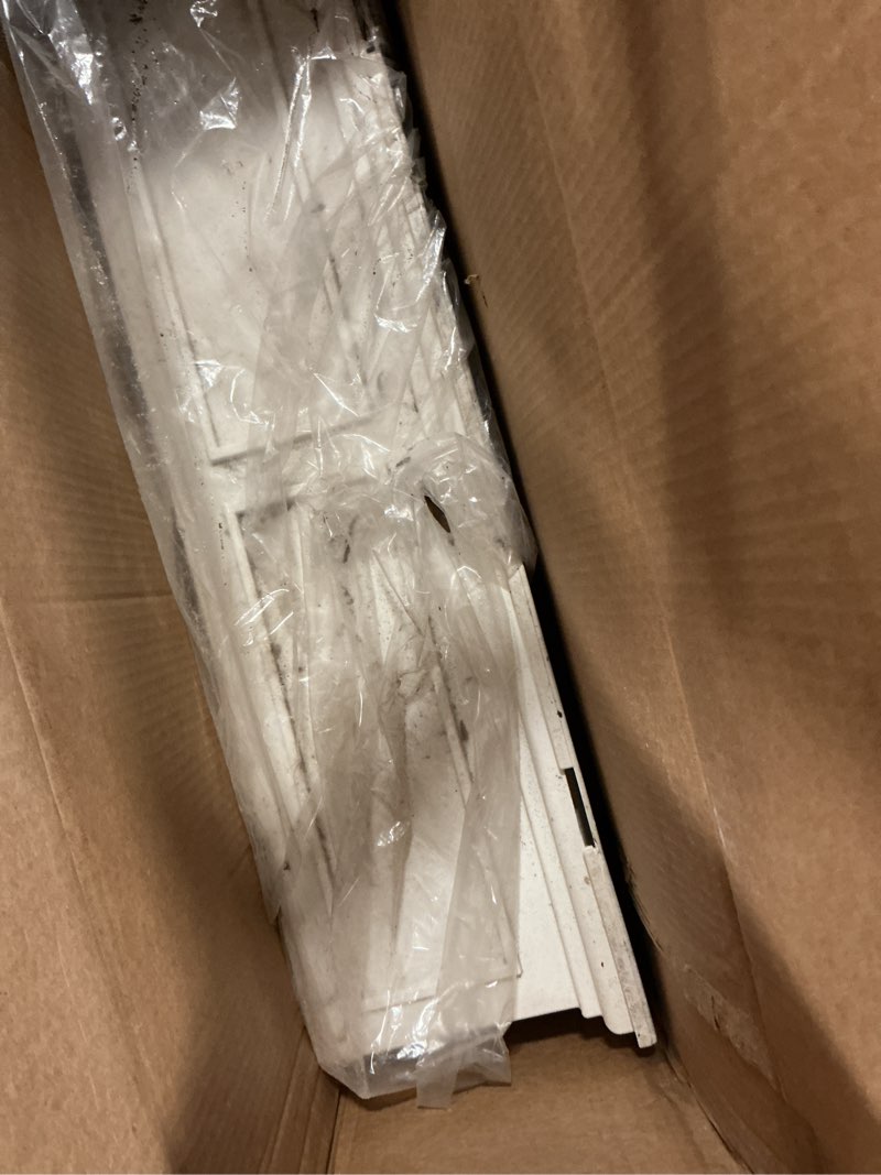Condition photo showing As Is for mayne cape cod 3ft window box - white - 36in l x 11in w x 10.8in h - with 6.5 gallon built-in water reservoir (4840-w) planter