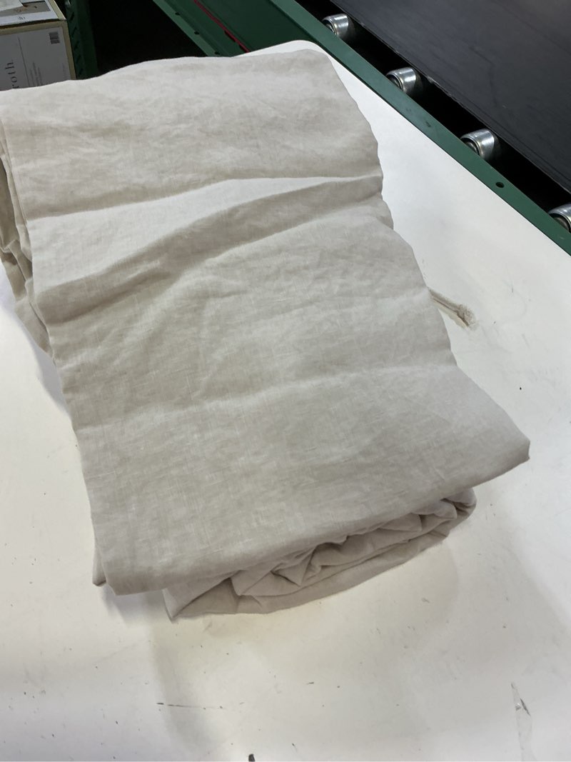 Condition photo showing Good Condition for european linen duvet cover set, king/cal king, sand