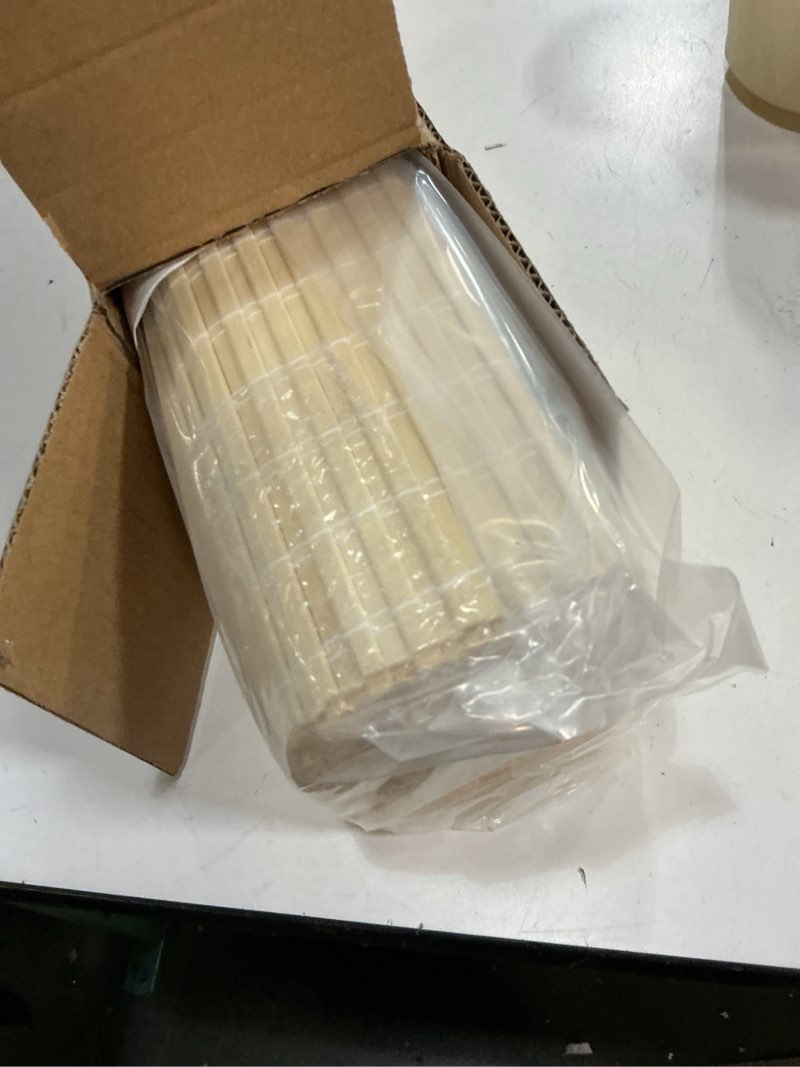 Condition photo showing New/Like New for lazblinds no tools no drill cordless bamboo roman shades, privacy room darkening window treatment, roll up bamboo blinds for window 20'' w x 64'' h, dp-natural dp-natural 20'' w x 64'' h