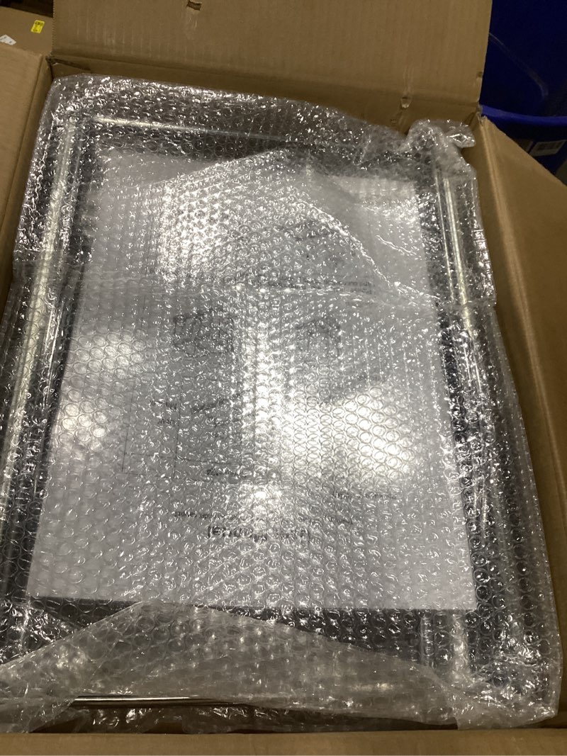 Condition photo showing New/Like New for Dual Under Sink Trash Can Heavy Duty Pull Out Trash Can Under Cabinet, Fits 2x35Qt (7-9 Gal) Commercial Trash Cans Cabinet Trash Bin Pull Out Kit Requires ? 22''Dx 16''Wx 17''H, No Can (Silver) Silver Garbage Can Not Included