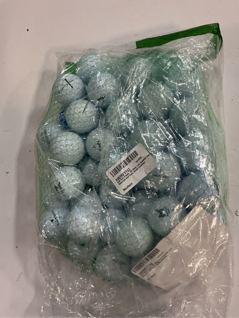 Condition photo showing As Is for golf ball planet 100 store line assorted used recycled golf balls 4a/3a condition
