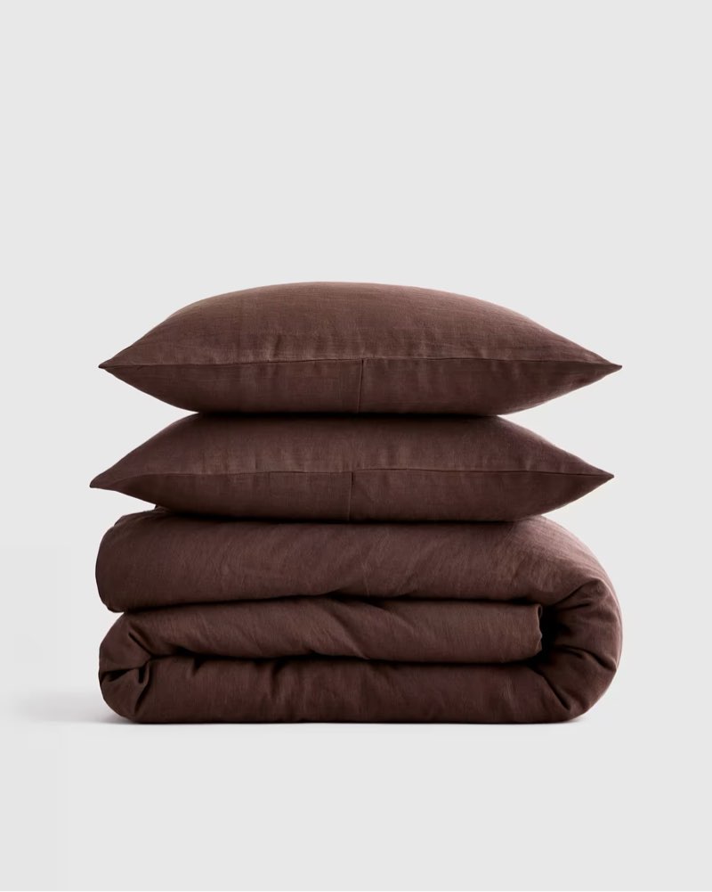 european linen duvet cover set solid: espresso(king)(108in x 92in)