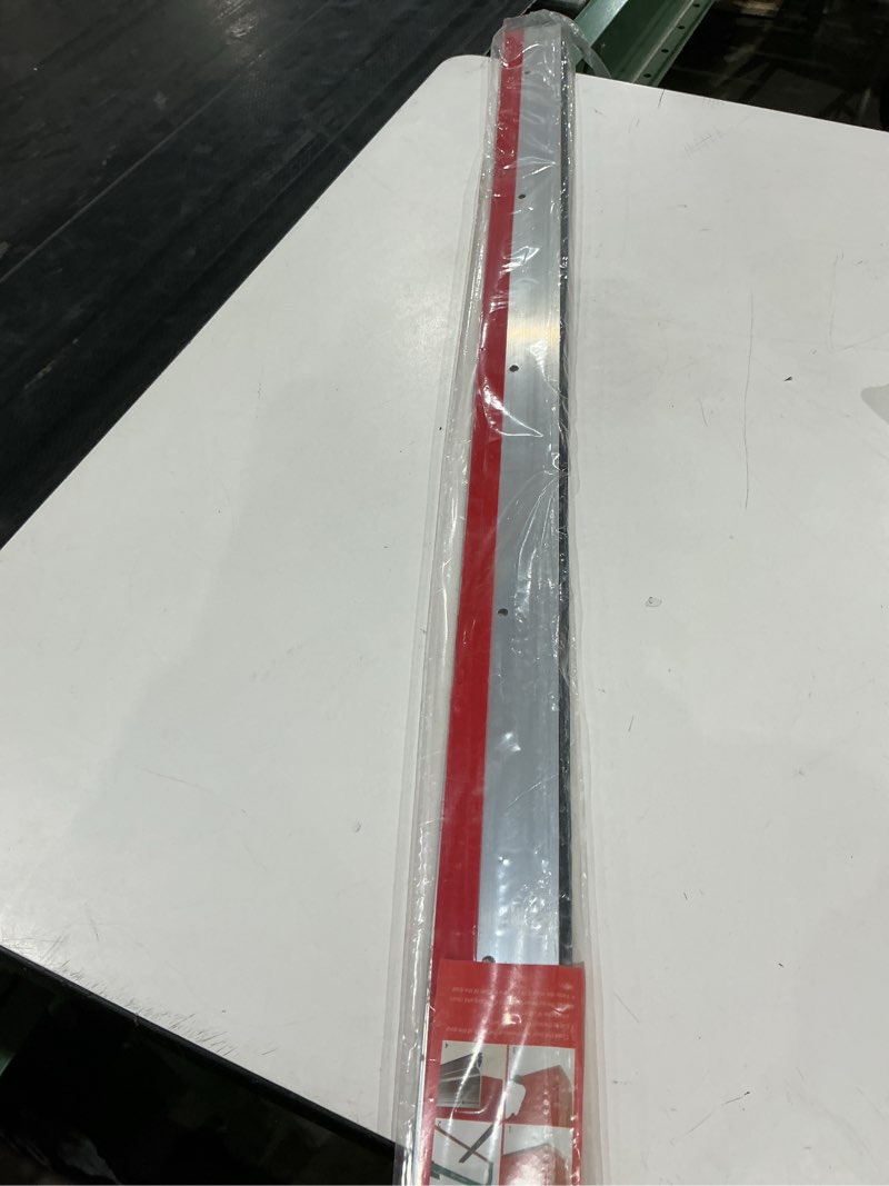 Condition photo showing As Is for metal door draft stopper bottom mice seal strip noise blocker, aluminium mouse sweep 2" w x 36" l, silver