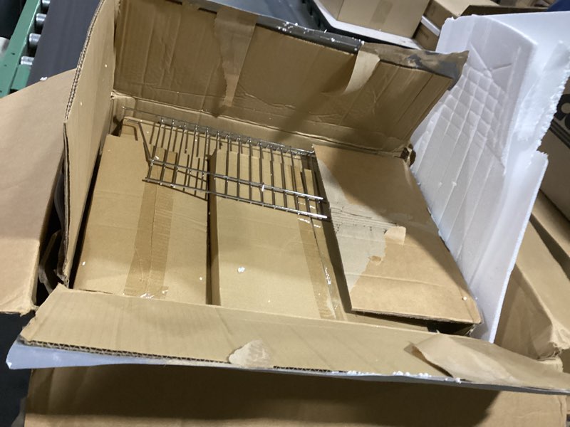 Condition photo showing As Is for master cook charcoal grills with two foldable side tables, 353 sq.in cooking area outdoor smoke barbecue bbq grill for camping, backyard party, patio, picnic, garden, black,18"d x 43"w x 37"h