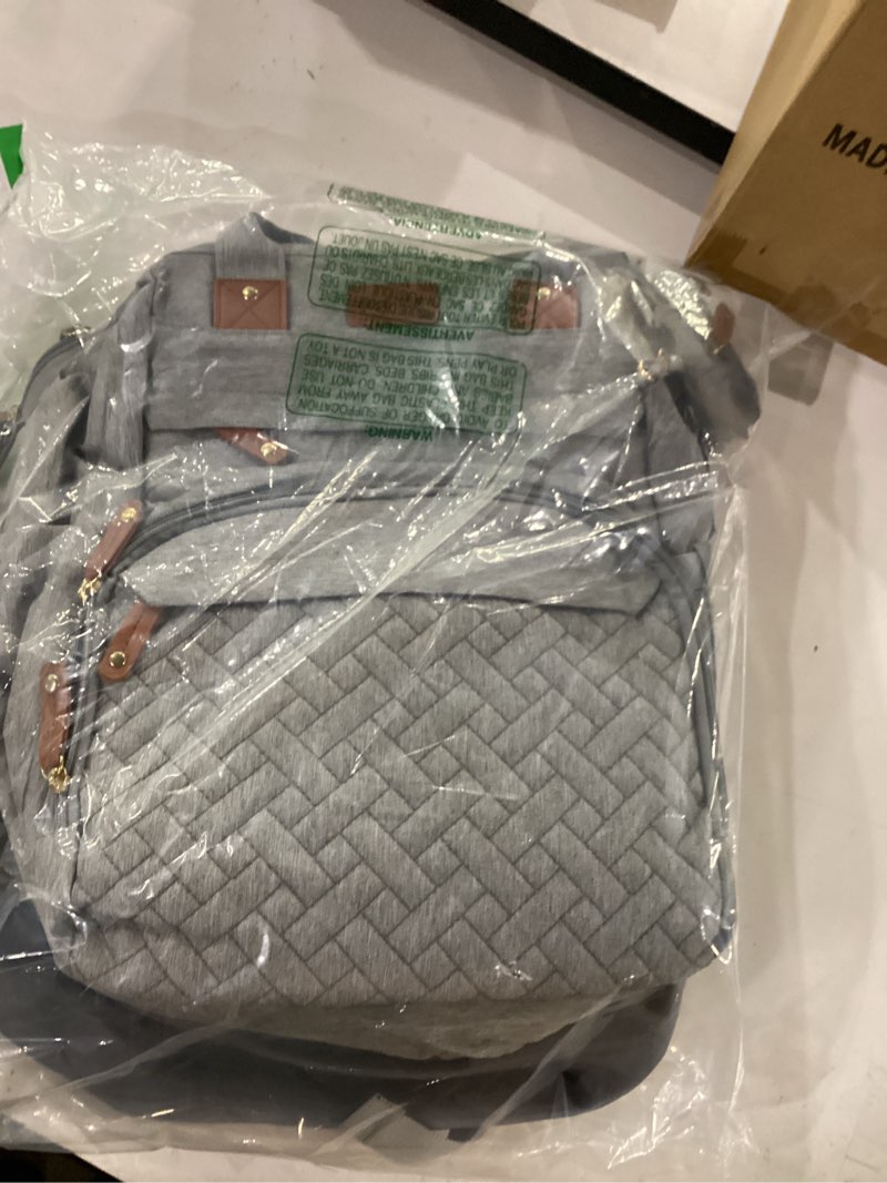 Condition photo showing As Is for astro alan baby diaper bag with changing station, waterproof diaper bag backpack for moms dads with usb charging port, baby shower gifts, large capacity diaper backpack, grey