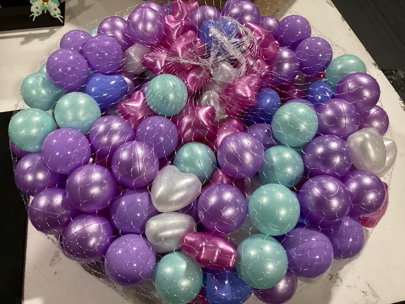 Condition photo showing Good Condition for gogoso star ball pit balls for ball pit, crush-proof bpa free colorful play plastic balls for kids toddler christmas party decor giant friendship bracelet banner pearl mermaid blue 200 balls