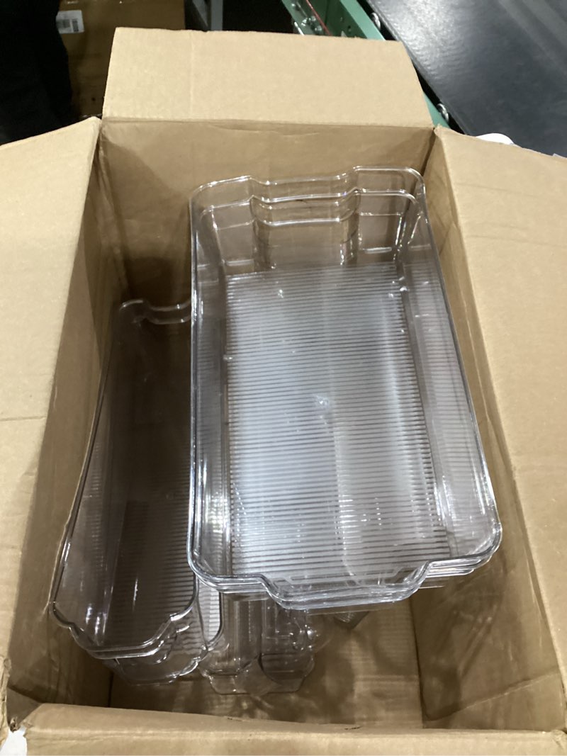 Condition photo showing As Is for sorbus fridge bins and freezer bins refrigerator organizer stackable food storage containers bpa-free drawer organizers for refrigerator freezer and pantry