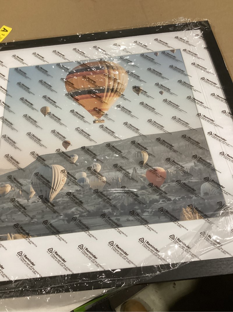 Condition photo showing Good Condition for 18x18 Picture Frame Black with 14x14 Mat, Display Photo 14x14 with Mat or 18 x 18 Without Mat, Wall Hanging Large 18x18 Poster Frame with Shatter Resistant Plexiglass, Black Black 18x18 inch