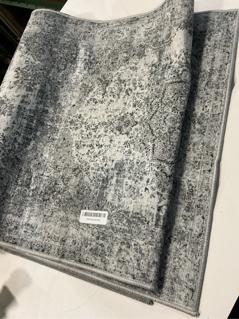 Condition photo showing Good Condition for Living room mat, 3 x 5 feet, washable, large, soft, indoor, neutral, modern, abstract, short hair, for bedroom or dining room, country house style, for home or office, gray