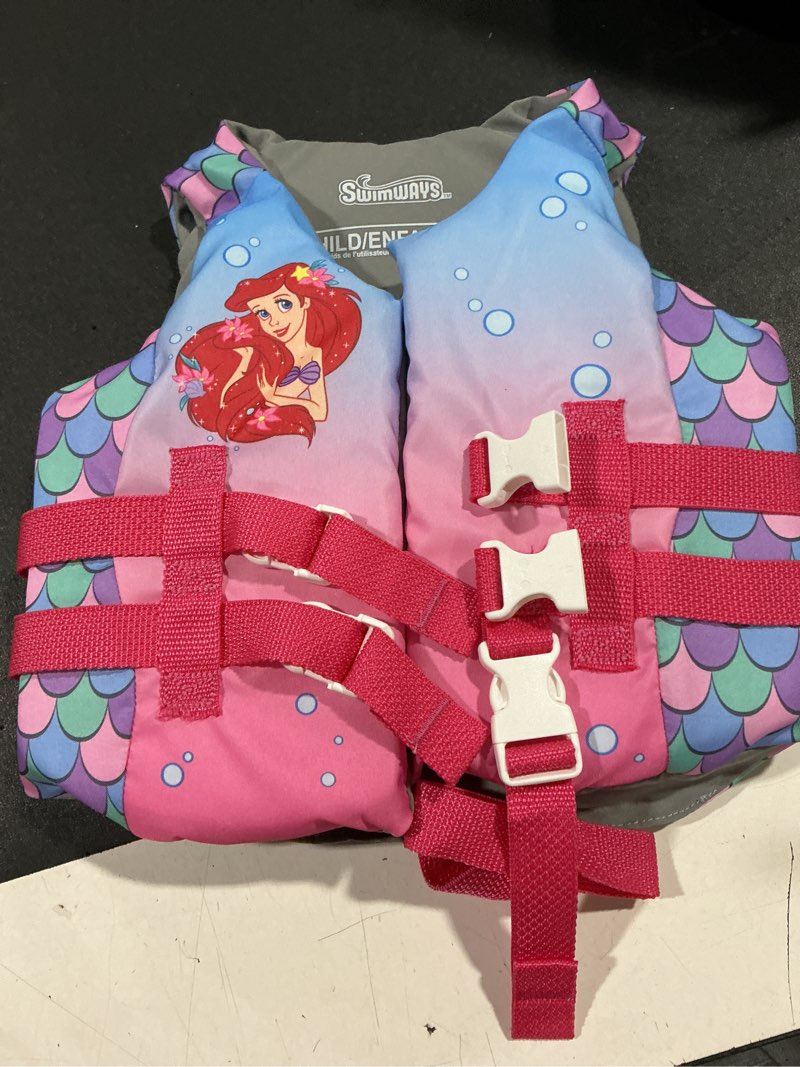 Condition photo showing Good Condition for swimways disney princess swim trainer life jacket, us coast guard approved life vest kids swim vest, pool floats & life jackets for kids 33-55 lbs, ariel ariel swim trainer