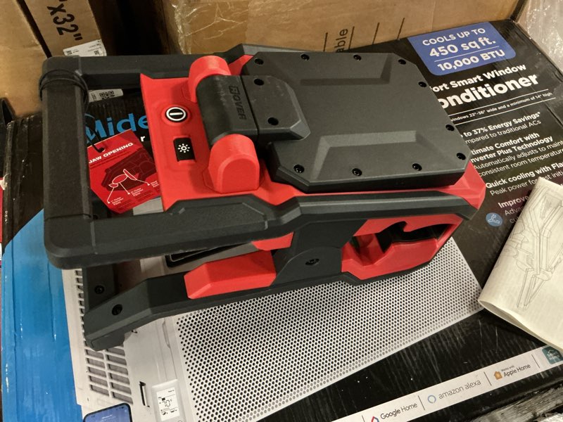 Condition photo showing As Is for milwaukee m18 18-volt 2000 lumens lithium-ion cordless rover led clamping flood light (tool only)