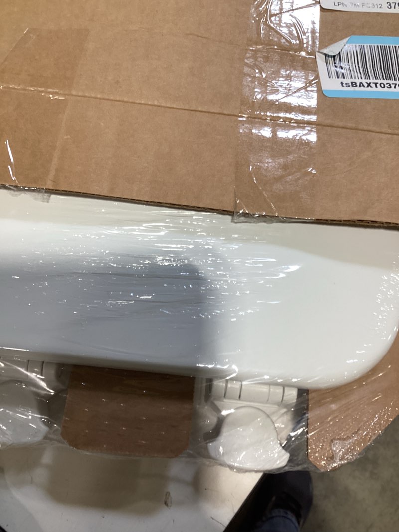 Condition photo showing Good Condition for church toilet seat, easy clean hinges release for deep cleans, durable enameled wood seat, elongated, white