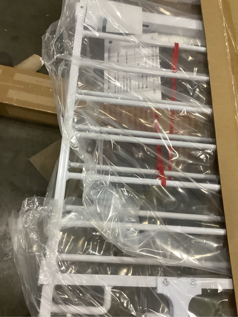 Condition photo showing Good Condition for Cumbor 29.2–43" Baby Gate for Stairs, Wall-Mounted (Drill Required), Expandable No Bottom Bar Dog Gate, Auto Close Extra Wide Walk Thru, Pet & Toddler Proof Gate, Top & Bottom of Stairways (White)