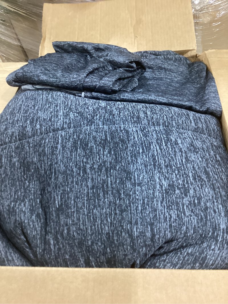 Condition photo showing As Is for bedsure california king comforter set - cooling and warm bed set, charcoal black reversible bedding for all season, 3 pieces, 1 california king size comforter (104"x96") and 2 pillow cases (20"x36") california king 03 - charcoal black - cooling