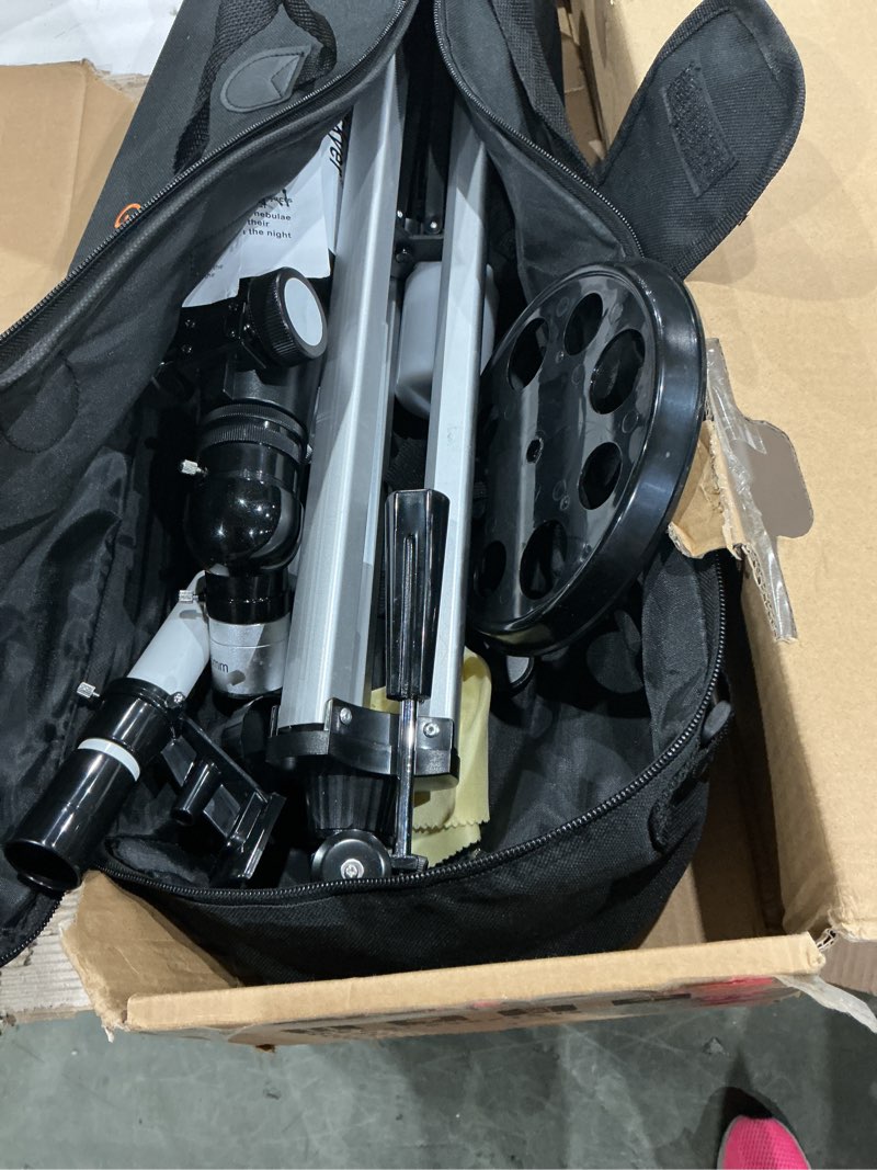 Condition photo showing As Is for gskyer telescope, 70mm aperture 400mm az mount astronomical refracting telescope for kids beginners - travel telescope with carry bag, phone adapter and wireless remote. az70400