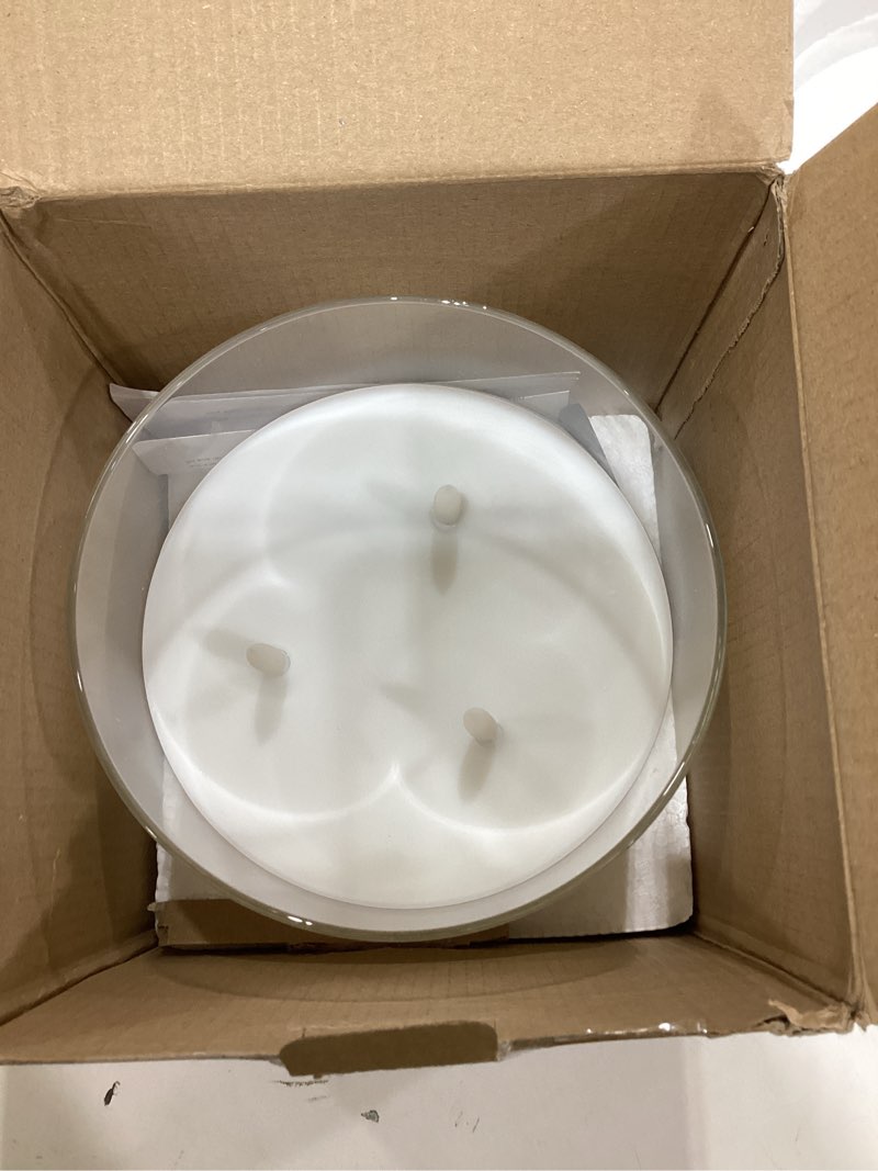 Condition photo showing As Is for Homemory 6X6'' Extra Large Flameless Candle with 3 Wicks, Glass LED Pillar Candle, Real Wax Battery Operated Candle with Remote Control and Timer, Pure White Pure White 6"x6"