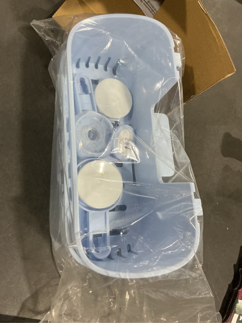 Condition photo showing New/Like New for TAILI Shower Caddy Suction Cup 2 Pack, Heavy Duty Bathroom Organizer, Removable Shelves for Inside Shower, Shampoo, Waterproof Suction Plastic Storage for Bathroom Accessories Holder, Blue 2 × Blue